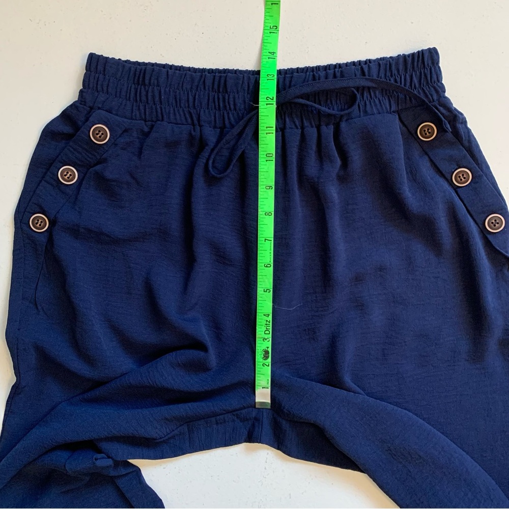 Cupshe Navy Blue Wide Leg Pull-On Sailor Pants Size Medium NWT Beach Vacation - Picture 14 of 16